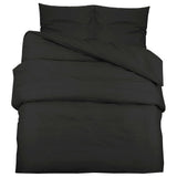 Black Duvet Cover Set 200x200 cm Cotton