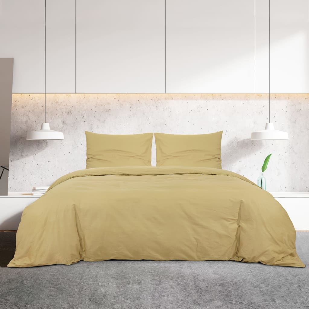 Bettbezug-Set Taupe 140x200 cm Baumwolle