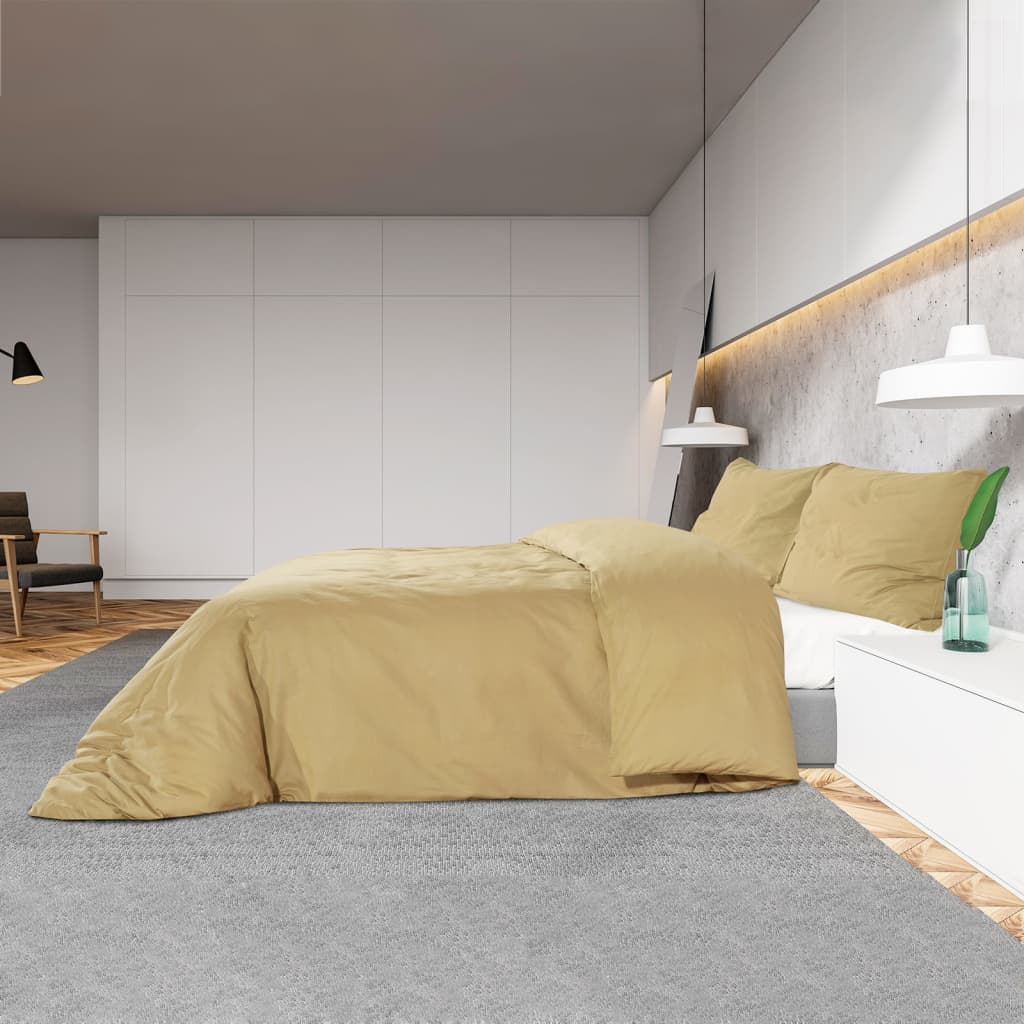 Bettbezug-Set Taupe 140x200 cm Baumwolle