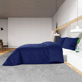 Ensemble de housse de couette Bleu marine 260x220 cm Coton