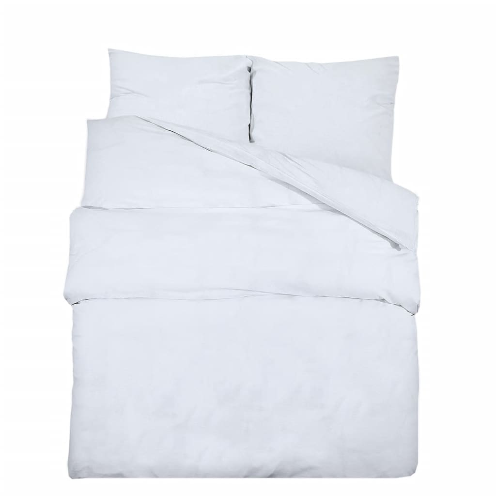 Ensemble de housse de couette Blanc 225x220 cm Coton