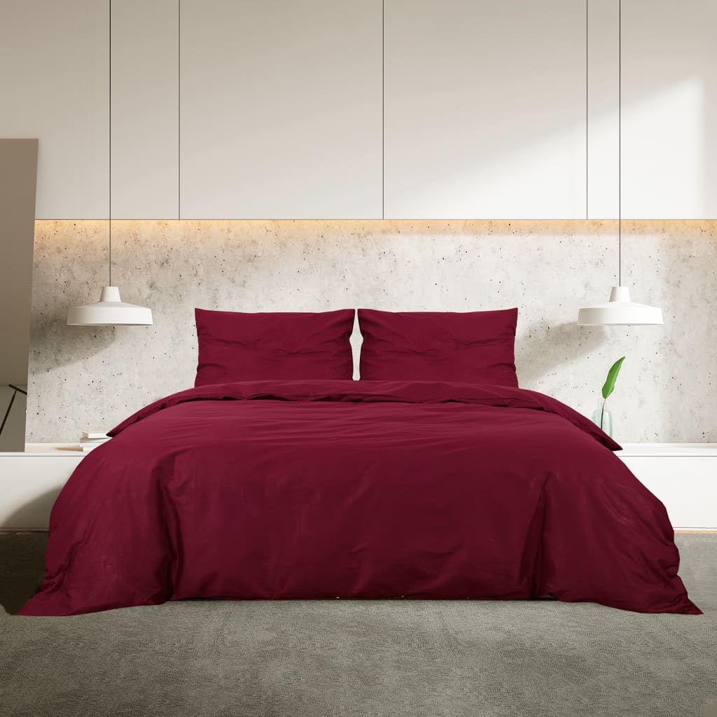 Bordeaux duvet cover set 140x200 cm Cotton