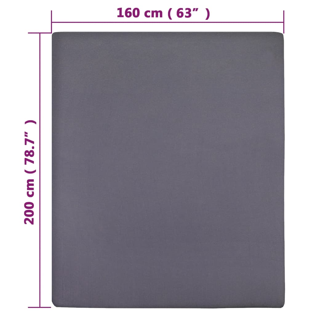 Drap-housse Jersey Anthracite 160x200 cm Coton