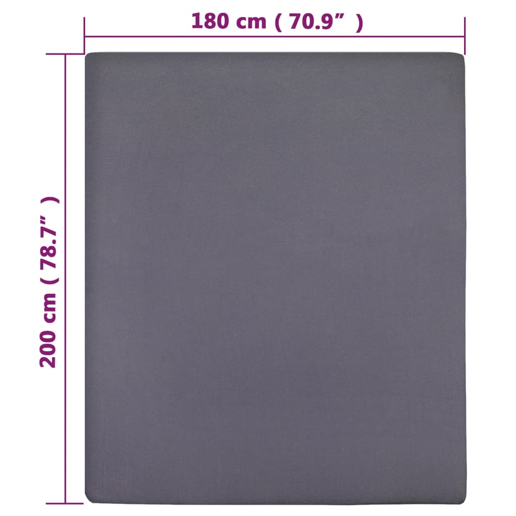 Drap-housse Jersey Anthracite 180x200 cm Coton