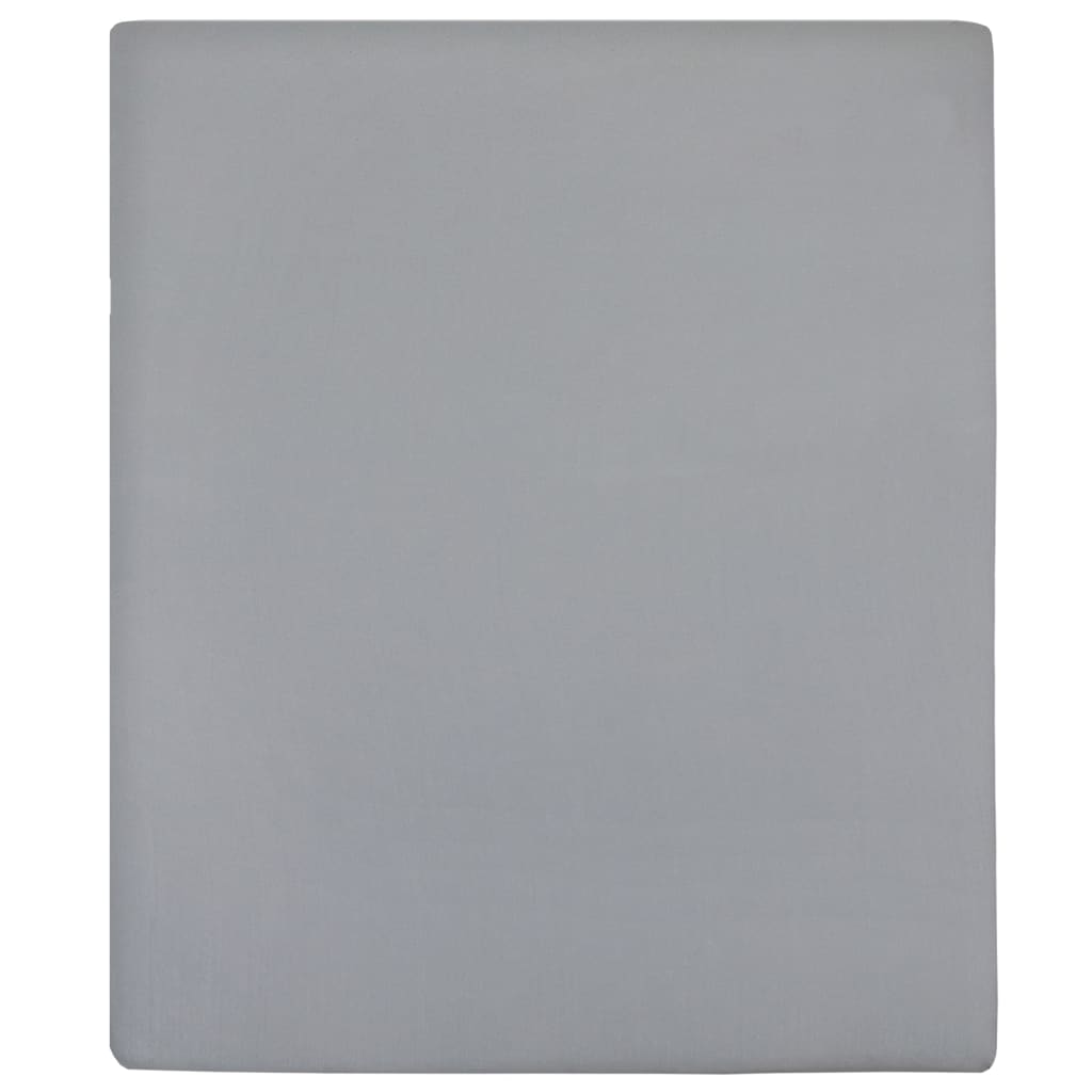 Grey Jersey Fitted Sheet 90x200 cm Cotton