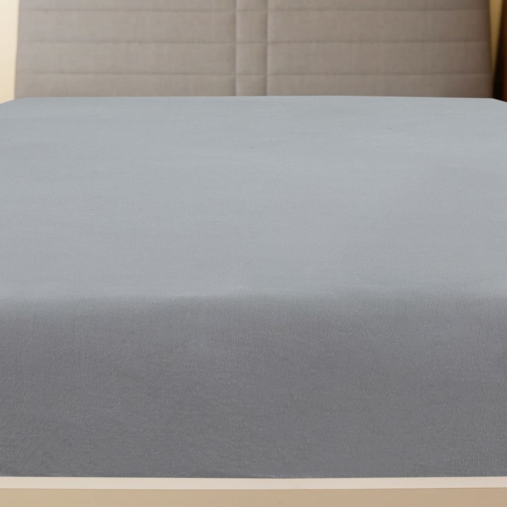 Grey Jersey Fitted Sheet 90x200 cm Cotton