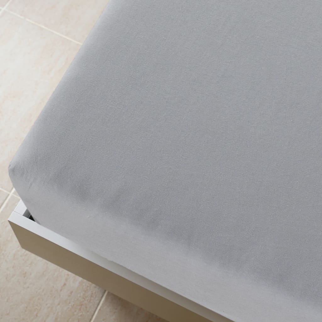 Grey Jersey Fitted Sheet 90x200 cm Cotton