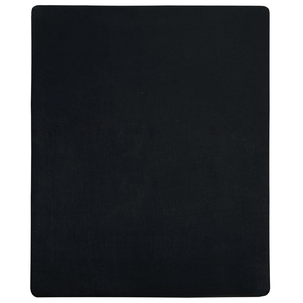 Draps-housses Jersey 2 pcs Noir 100x200 cm Coton