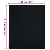 Draps-housses Jersey 2 pcs Noir 160x200 cm Coton