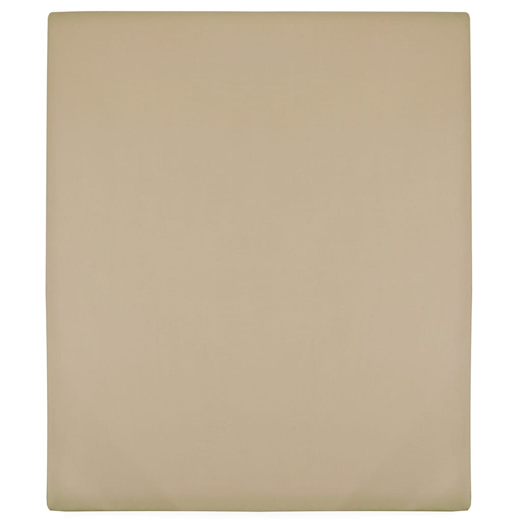 Drap-housse Jersey Taupe 90x200 cm Coton