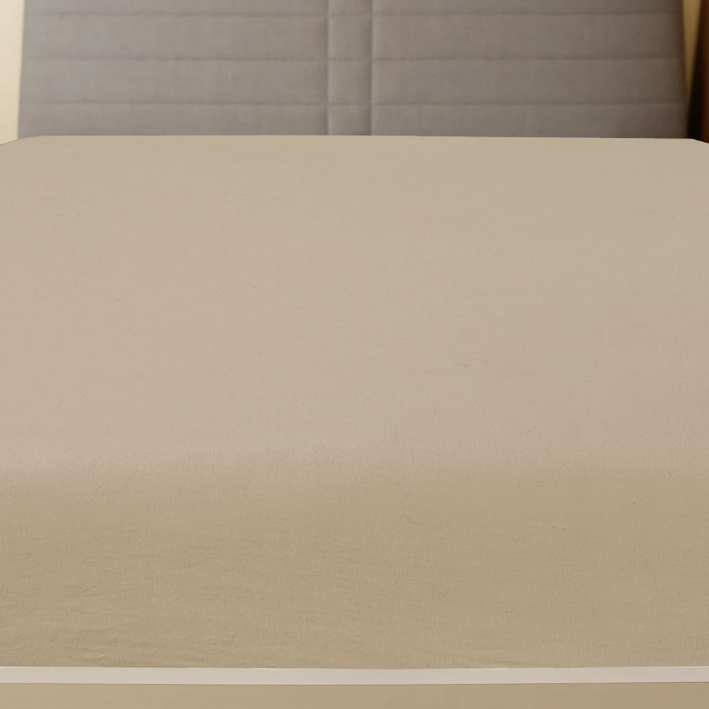 Drap-housse Jersey Taupe 90x200 cm Coton