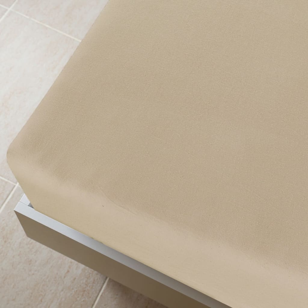 Jersey-Spannbettlaken 2 Stk. Taupe 90x200 cm Baumwolle