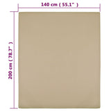 Draps-housses Jersey 2 pcs Taupe 140x200 cm Coton