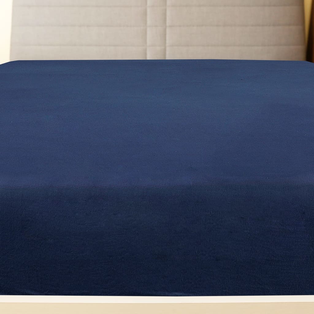 Drap-housse Jersey Bleu marine 90x200 cm Coton