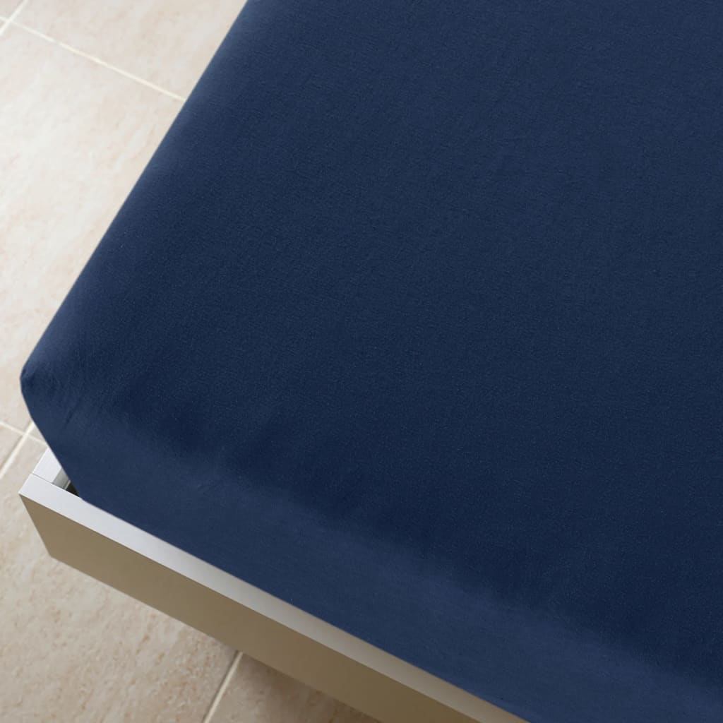 Drap-housse Jersey Bleu marine 90x200 cm Coton