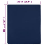 Drap-housse Jersey Bleu marine 100x200 cm Coton