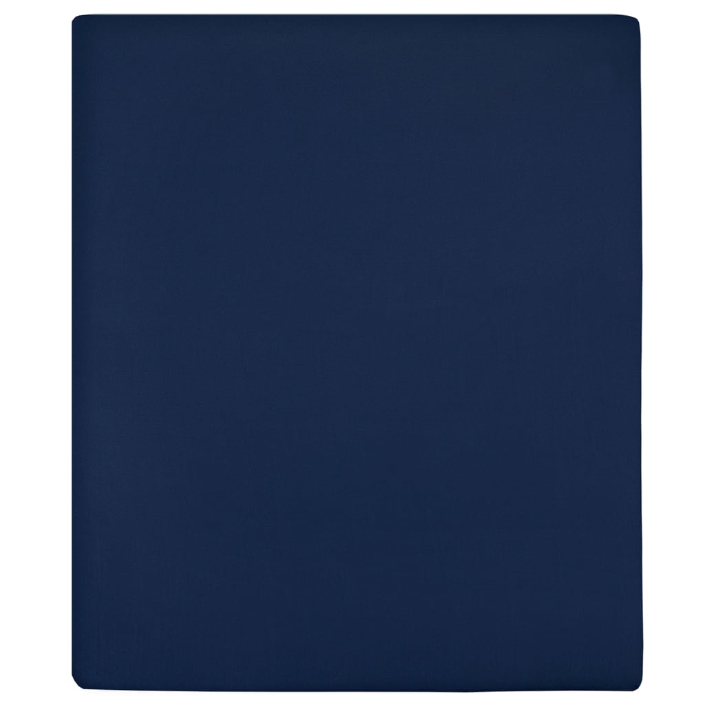 Drap-housse Jersey Bleu marine 180x200 cm Coton