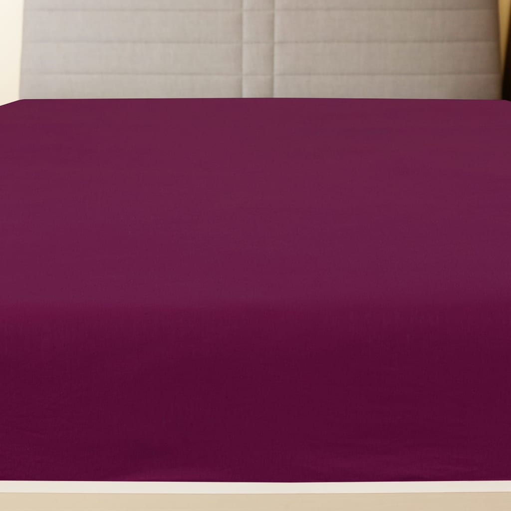 Draps-housses Jersey 2 pcs Bordeaux 90x200 cm Coton