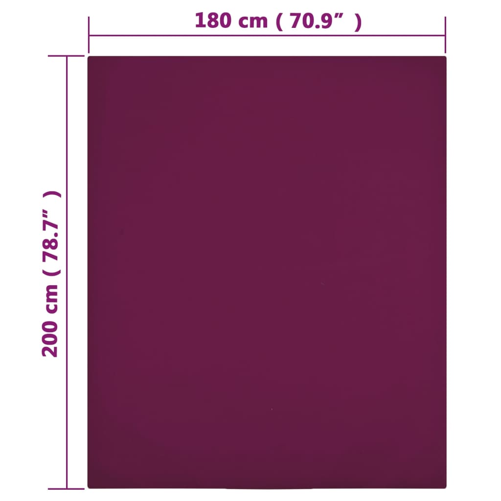 Drap-housse Jersey Bordeaux 180x200 cm Coton