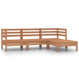 Salon de jardin 4 pcs Bois de pin massif Marron miel