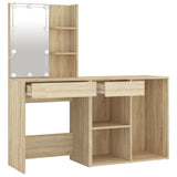 LED Dressing Table with Cabinet Sonoma Oak Engineered Wood