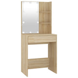 LED Dressing Table with Cabinet Sonoma Oak Engineered Wood