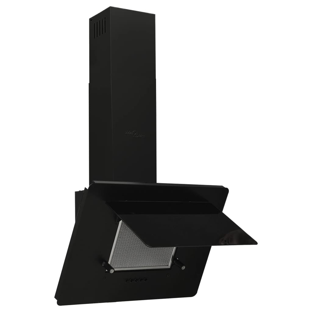 60 cm wall hood Stainless steel and tempered glass Black