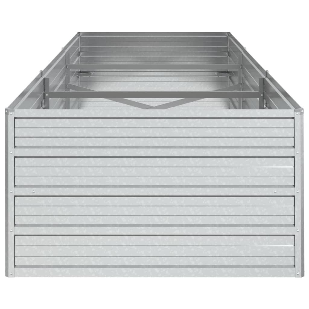 Raised garden bed 240x80x45 cm Galvanized steel Silver