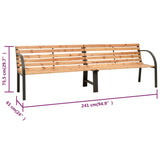 Banc double de jardin 241 cm Bois de pin chinois