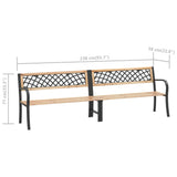 Banc double de jardin 238 cm bois de pin chinois