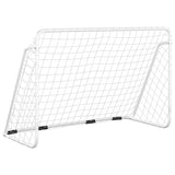 Football goal with net White 180x90x120 cm Steel