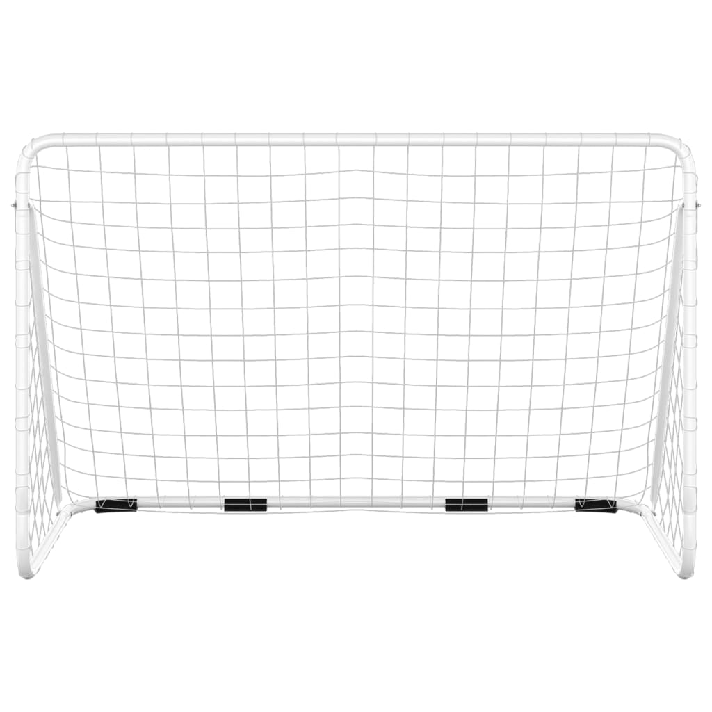 Football goal with net White 180x90x120 cm Steel