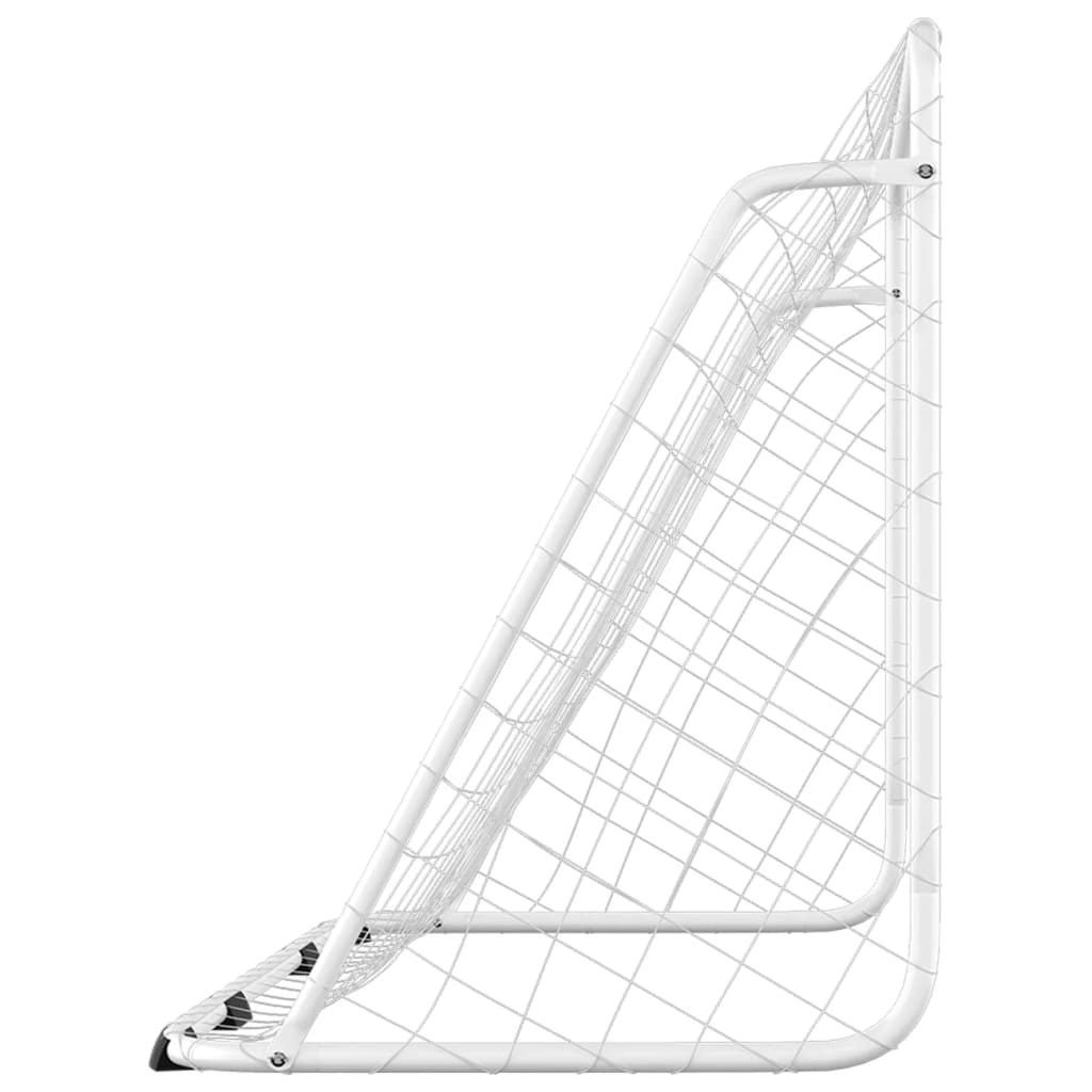 Football goal with net White 180x90x120 cm Steel