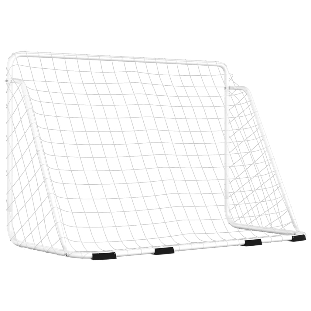 Football goal with net White 180x90x120 cm Steel