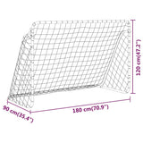 Football goal with net White 180x90x120 cm Steel