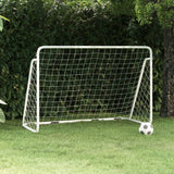 Football goal with net White 180x90x120 cm Steel