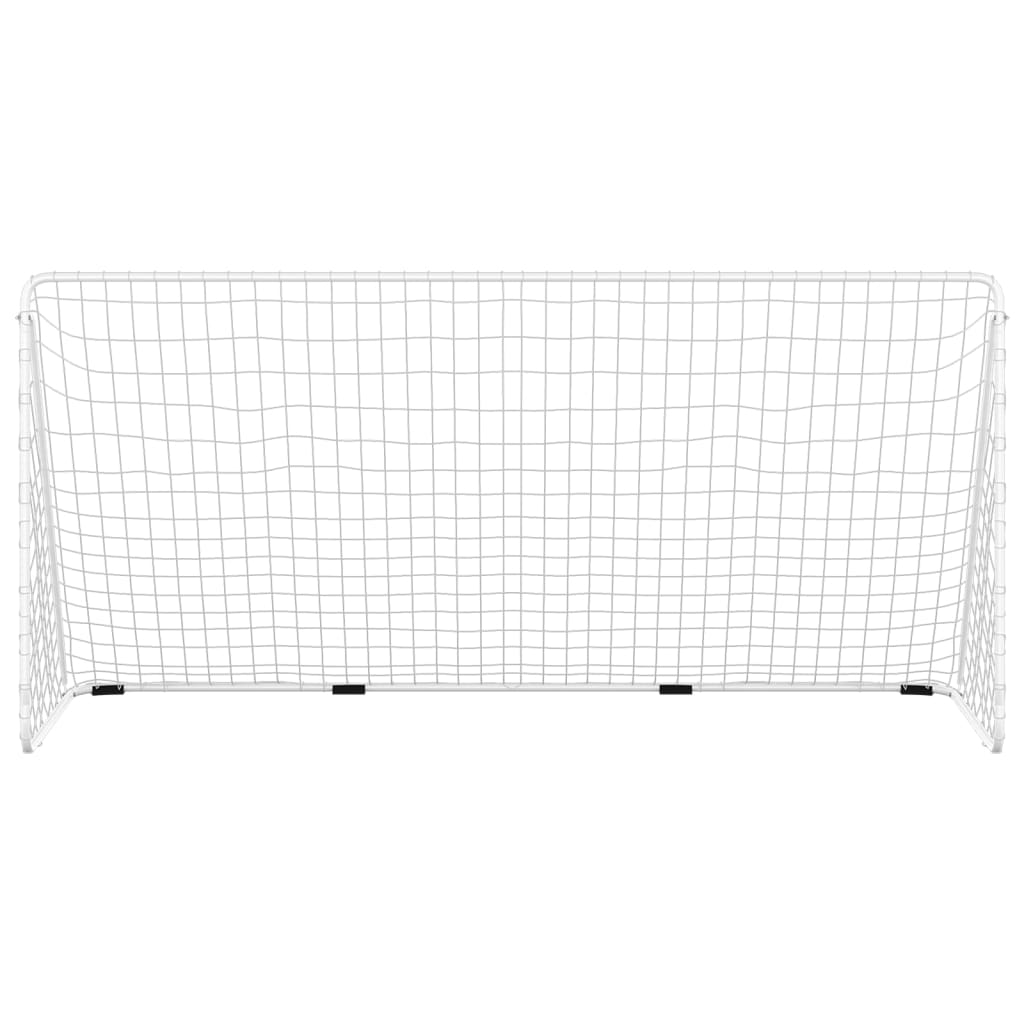 Football goal with net White 366x122x182 cm Steel