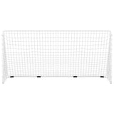 Football goal with net White 366x122x182 cm Steel