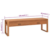 Meuble TV 120x40x45 cm Bois de teck solide