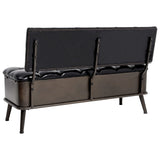 Banc de rangement avec dossier 110 cm Noir Similicuir