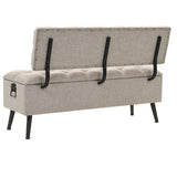 Banc de rangement avec dossier 110 cm Crème Tissu