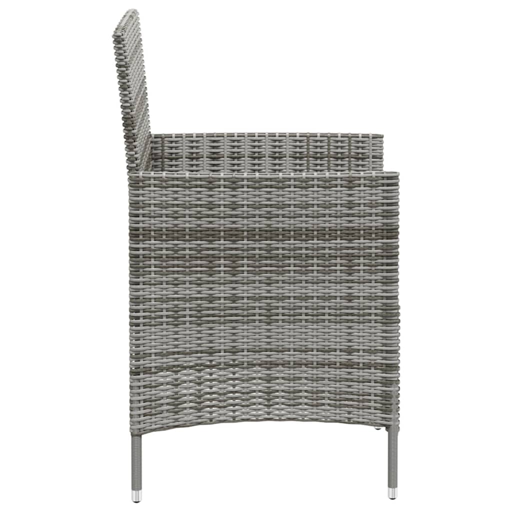 Chaises de jardin avec coussins lot de 2 Résine tressée Gris