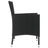 Chaises de jardin avec coussins lot de 4 Résine tressée Noir