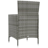 Chaises de jardin avec coussins lot de 4 Résine tressée Gris