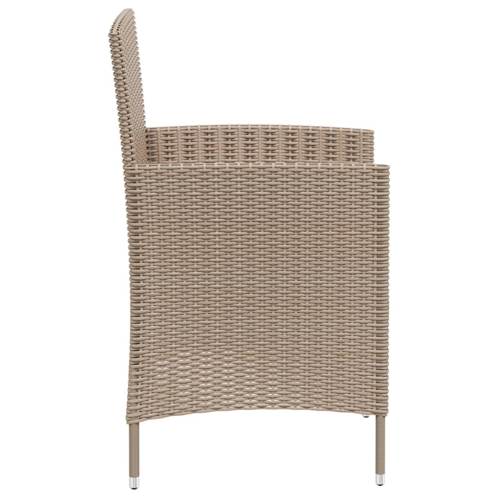 Chaises de jardin avec coussins lot de 4 Résine tressée Beige