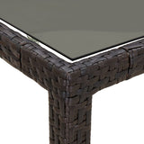 Table de jardin Marron 190x90x75 cm Verre trempé/résine tressée