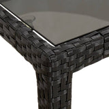 Table de jardin Noir 250x100x75 cm Verre trempé et poly rotin