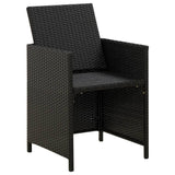 Jeu de chaise et tabouret de jardin 4 pcs Résine tressée Noir