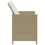 Chaises de jardin avec coussins lot de 4 Résine tressée Beige