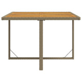 Table de jardin Beige 109x107x74 cm Résine tressée bois massif